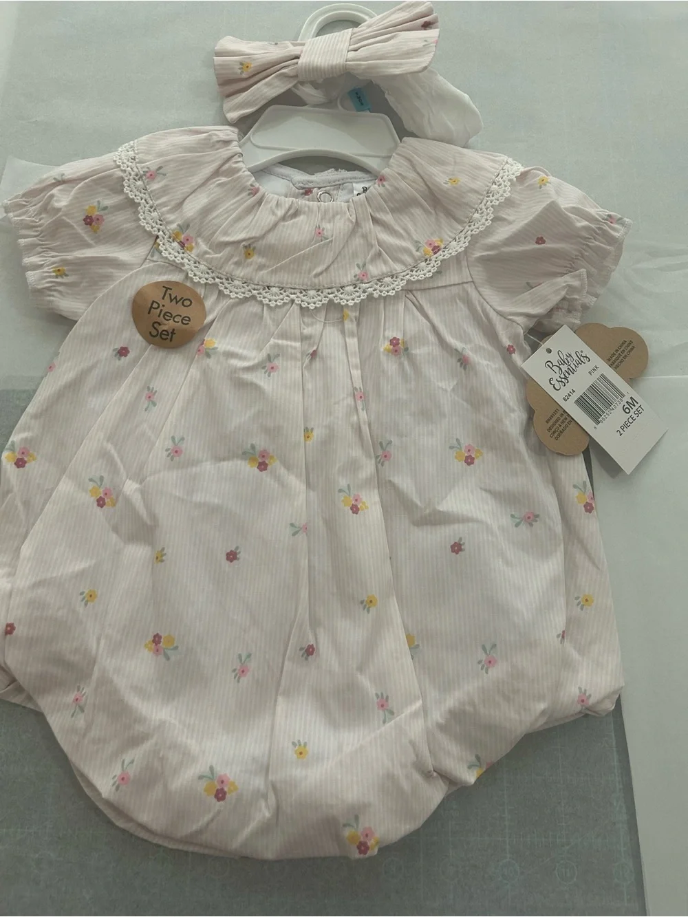 NWT Baby Essentials Girls 20-Piece Lot 6 Mon Dresses Blanket Headbands Outfits